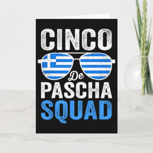 Cartão Cinco De Pascha Equipe Bandeira da Grécia Páscoa G