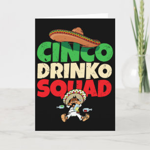 Cartão Cinco Drinko Squad Festa de Bebida Alegre Divertid