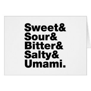 Cartão Cinco gostos básicos