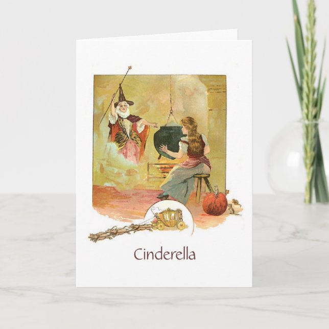Cartão Cinderella and Fairy Godmother (Blank Inside) (Frente)