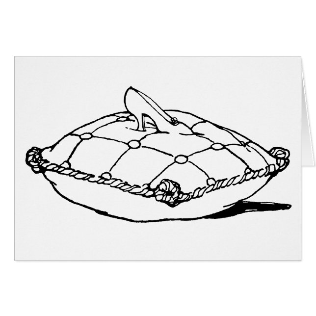 Cartão Cinderella Calçado e Travesseiro Vintage Art (Frente Horizontal)