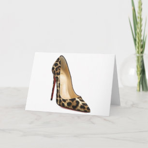 Cartão Cinderella Quote Louboutin Leopard Calçados Card