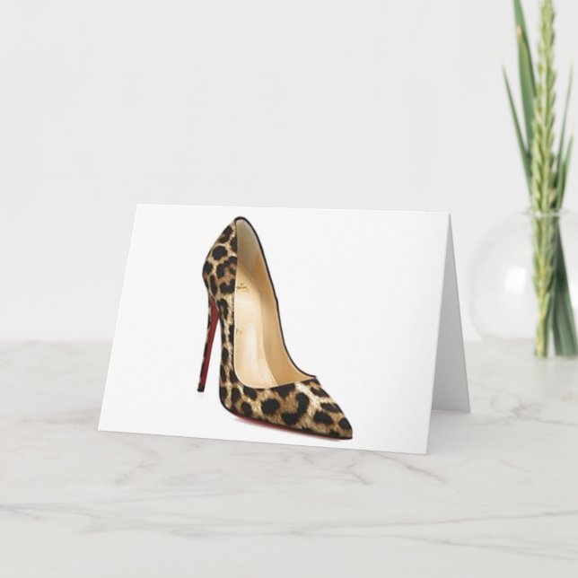 Cartão Cinderella Quote Louboutin Leopard Calçados Card (Frente)