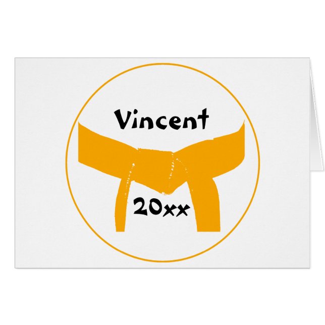 Cartão Cintura Laranja de Artes Marciais (Frente horizontal)