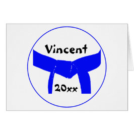 Cartão Cinturão azul claro de artes marciais