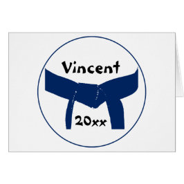 Cartão Cinturão Azul Escuro de Artes Marciais