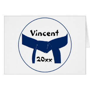 Cartão Cinturão Azul Escuro de Artes Marciais