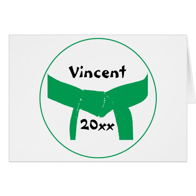 Cartão Cinturão Verde de Artes Marciais (Frente Horizontal)