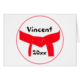 Cartão Cinturão Vermelho de Artes Marciais