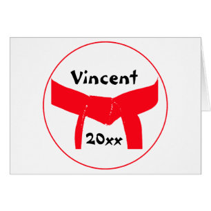 Cartão Cinturão Vermelho de Artes Marciais