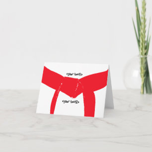 Cartão Cinturão Vermelho de Artes Marciais