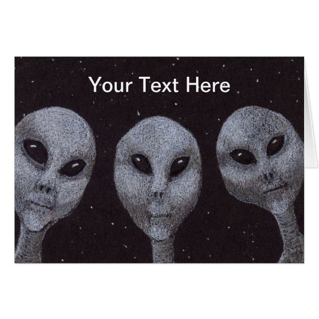 Cartão Cinza alienígena (Frente Horizontal)