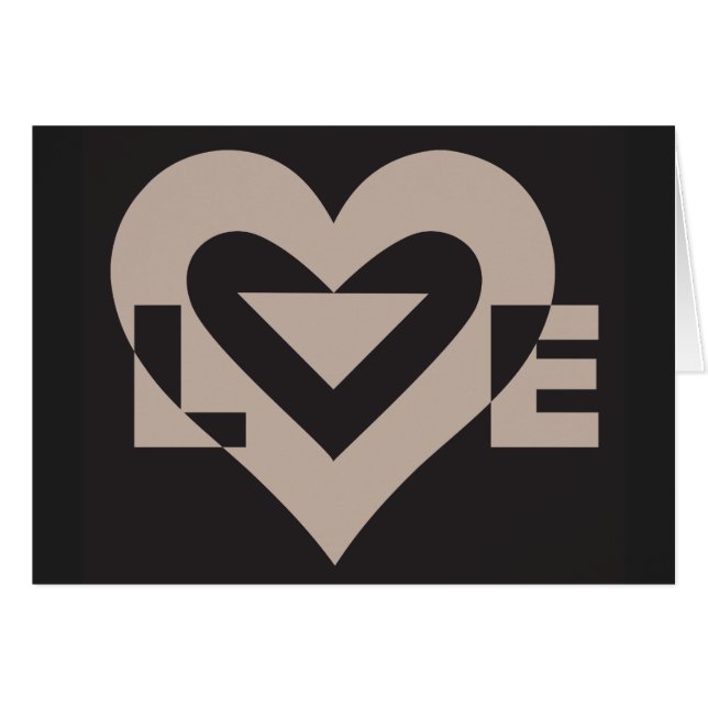 Cartão Cinza de amor em preto (Frente Horizontal)