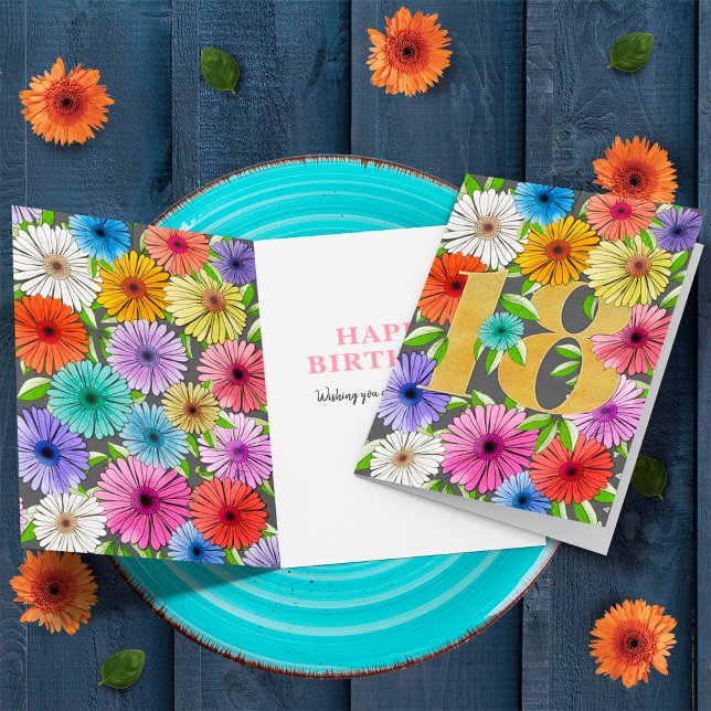 Cartão Cinza de carvão personalizada 18º aniversário Flor (Criador carregado)