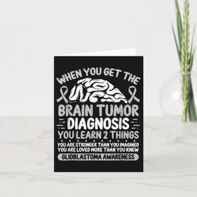 Cartão Cinza de consciência do tumor cerebral Faixa Gliob (Frente)