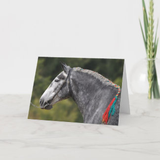 Cartão Cinza de maçã Percheron, aniversário de cavalos