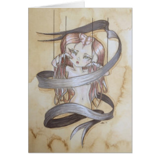 Cartão Cinza de Ribbonette para a consciência do cancro