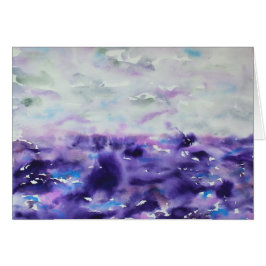 Cartão Cinza E Impressionista Roxo Paisagem De Aquarela
