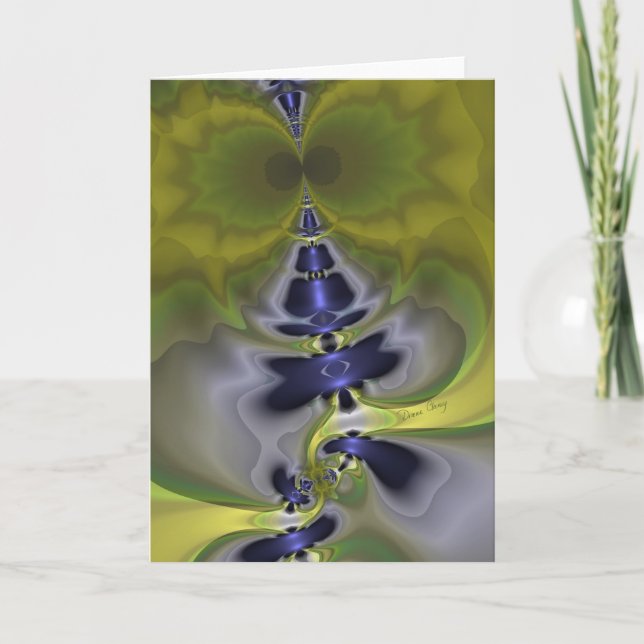 Cartão Cinza Goblin em verde, divertida imp (Frente)