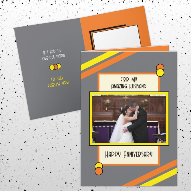 Cartão Cinza laranja do esposo incrível (Criador carregado)