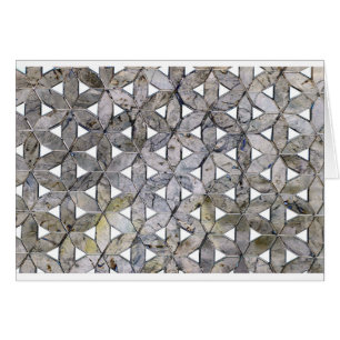 Cartão Cinza natural Stone Mosaic, flor da vida
