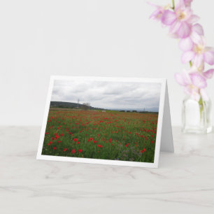 Cartão Cinza Skype sobre Poppy Field Landscape Card