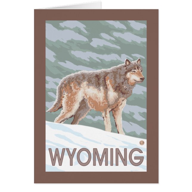 Cartão Cinza Wolf WaitWyoming (Frente)