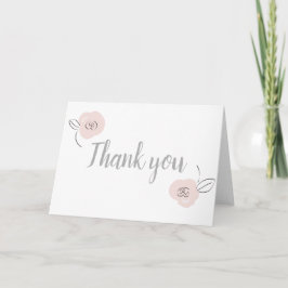 Cartão Cinzas E Rosas claro De Flores Simples