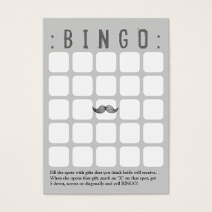 Cartão cinzento engraçado do Bingo do bigode 5x5