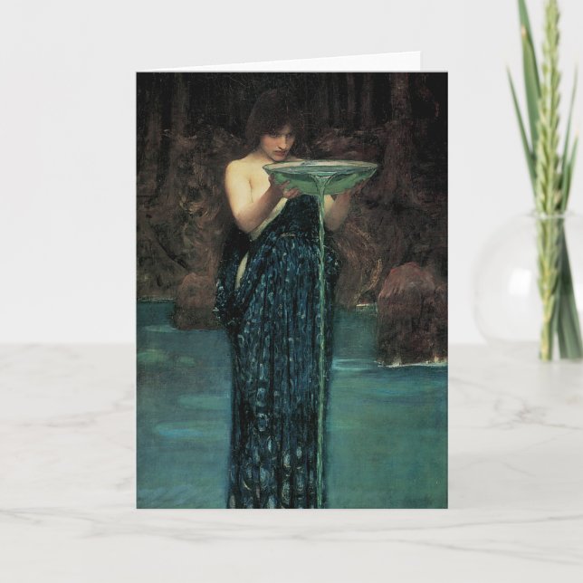 Cartão Circe Invidiosa por John William Waterhouse (Frente)
