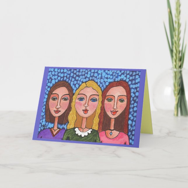 Cartão CIRCLE of FRIENDS - color version greeting card (Frente)