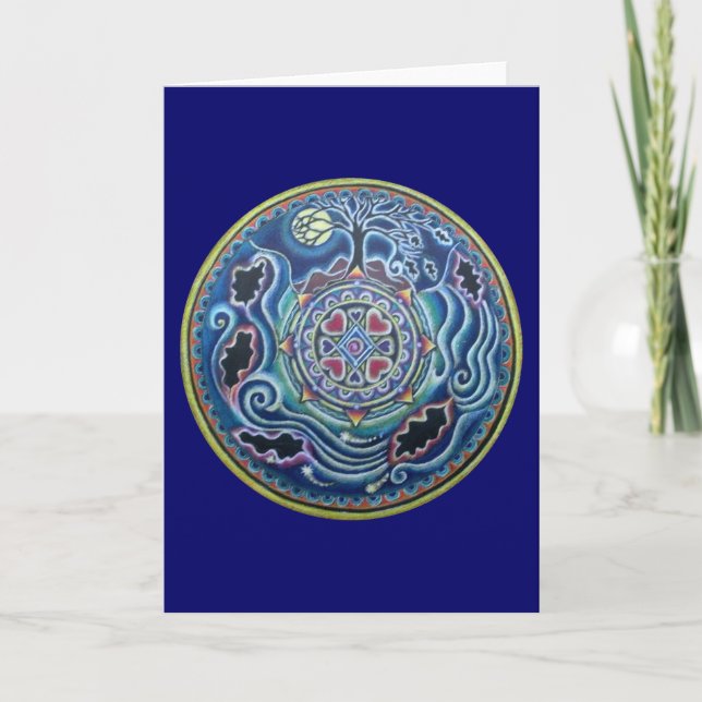 Cartão Circle of the Seasons- Fall Equinox Mandala (Frente)