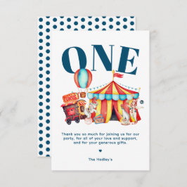 Cartão Circo Carnaval Grande Azul Muito Obrigado