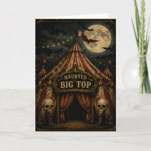 Cartão Circo de Halloween Vintage Assombrado