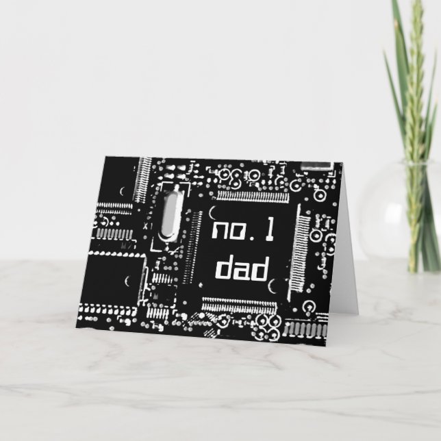 Cartão Circuit B&W 2 'no.1 dad' greetings card (Frente)
