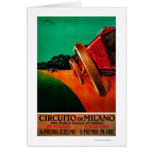 Cartão Circuito Di Milano Vintage Poster Europe