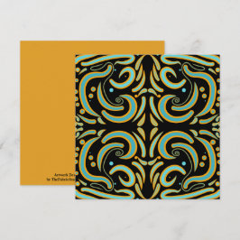 Cartão Circular, Linear And Tapered Shapes Abstract Art