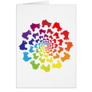 Cartão círculo arco-íris de skate