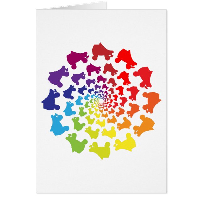 Cartão círculo arco-íris de skate (Frente)