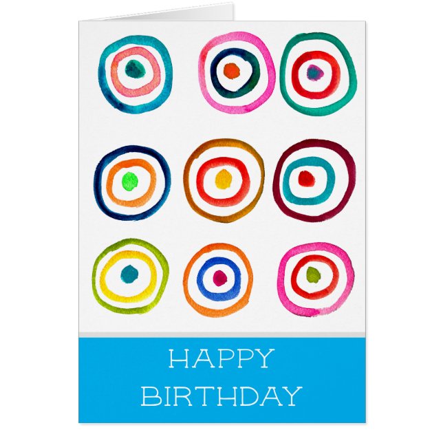 Cartão Círculo colorido arco-íris (Frente)