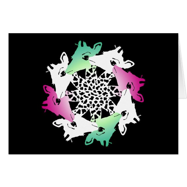 Cartão círculo de girafas (Frente Horizontal)