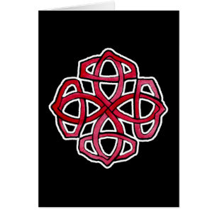 Cartão Círculo vermelho de Knotwork do céltico