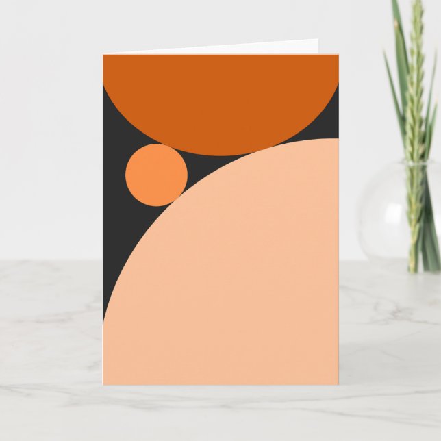 Cartão Círculos de abstrato laranja e de pêssego (Frente)