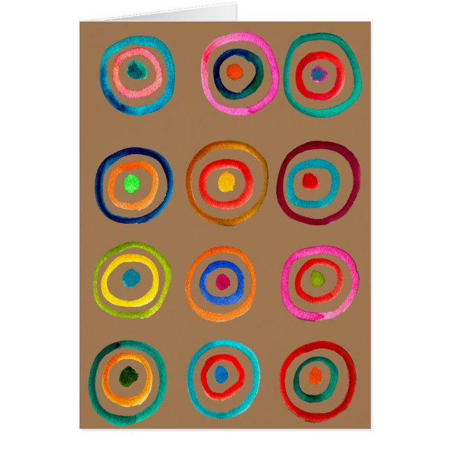 Cartão Círculos de arco-íris coloridos e bonitos (Frente)