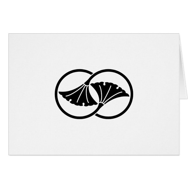 Cartão Círculos de folha de ginkgo ligados (Frente Horizontal)