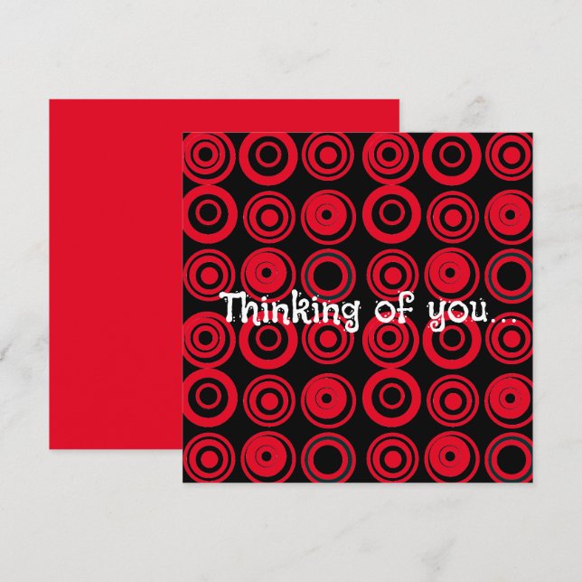 Cartão Círculos Retroritários Preto Vermelho Branco Pensa (Frente/Verso)