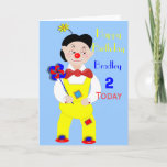 Cartão Circus Clown Kids Fun Cute Birthday Card<br><div class="desc">Such a cute birthday card for a young child with a fun Circus Clown picture and its so easy to personalize with a name and age for that extra special touch.</div>