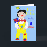 Cartão Circus Clown Kids Fun Cute Birthday Card<br><div class="desc">Such a cute birthday card for a young child with a fun Circus Clown picture and its so easy to personalize with a name and age for that extra special touch.</div>