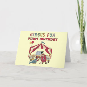 Cartão Circus First Birthday Camisetas and Gifts