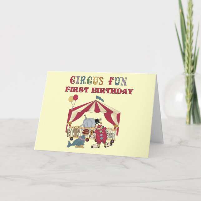 Cartão Circus First Birthday Camisetas and Gifts (Frente)